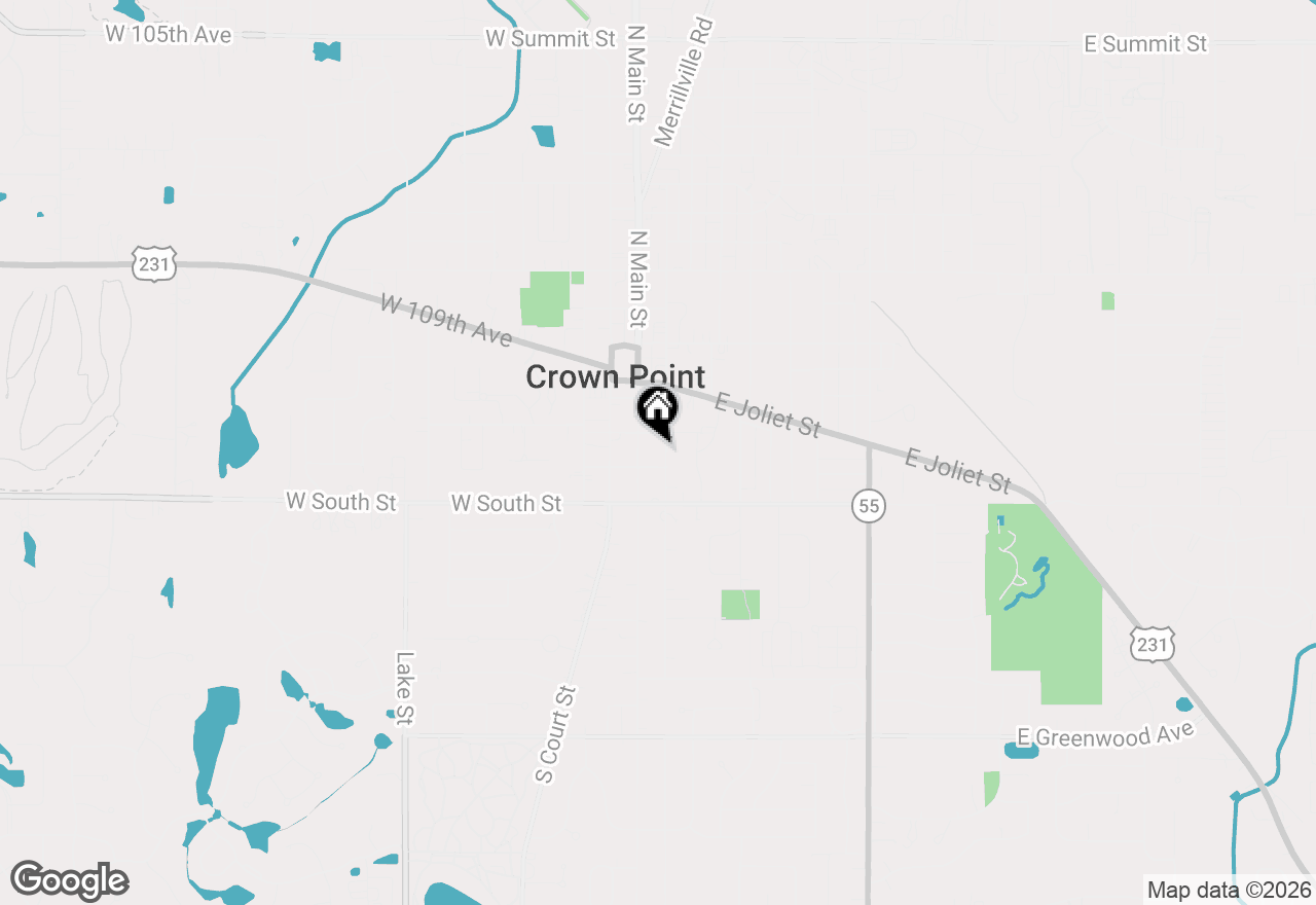 Map of 317 S East Street, Crown Point, IN 46307