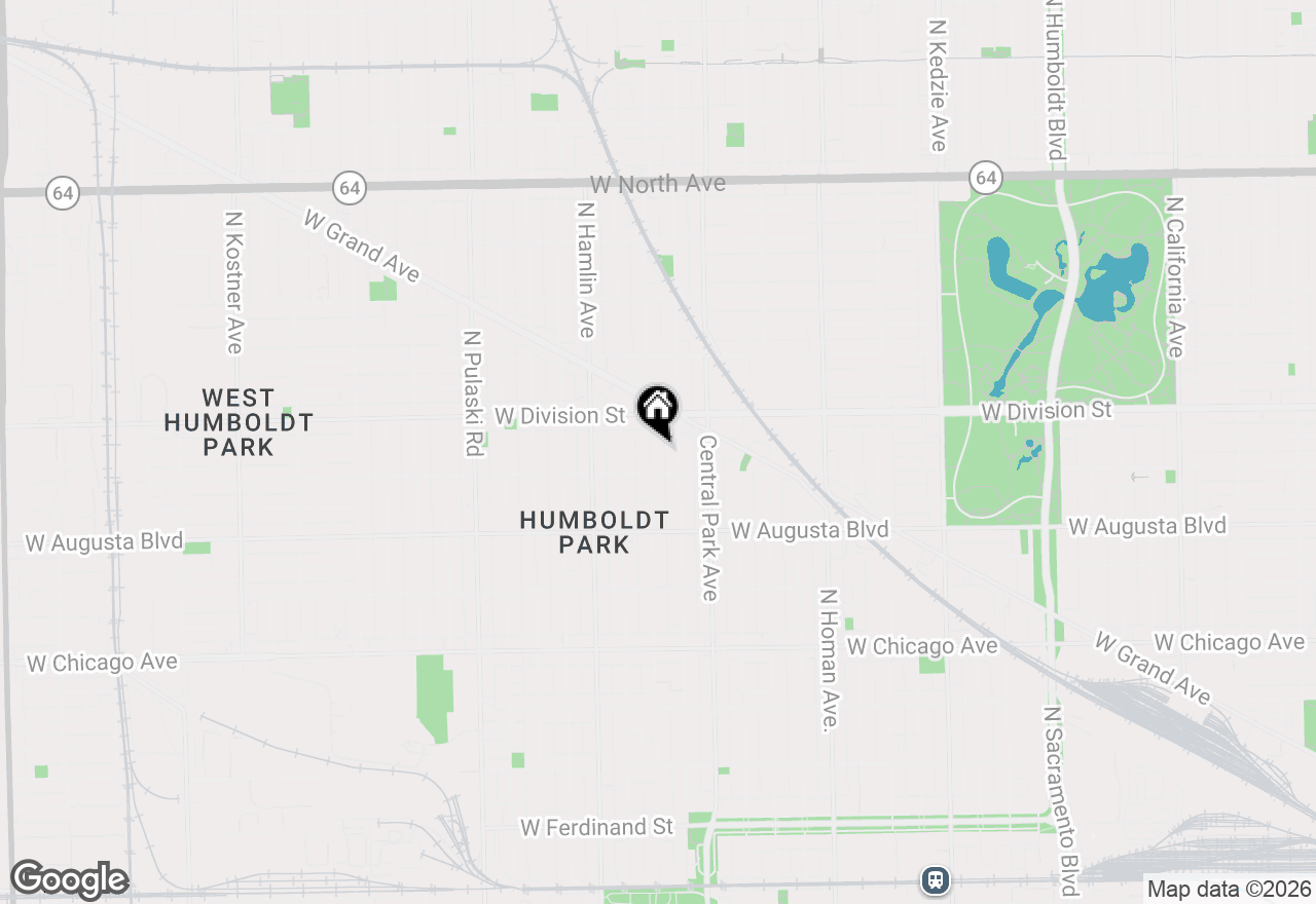 Map of 1121 N Lawndale Avenue, Chicago, IL 60651