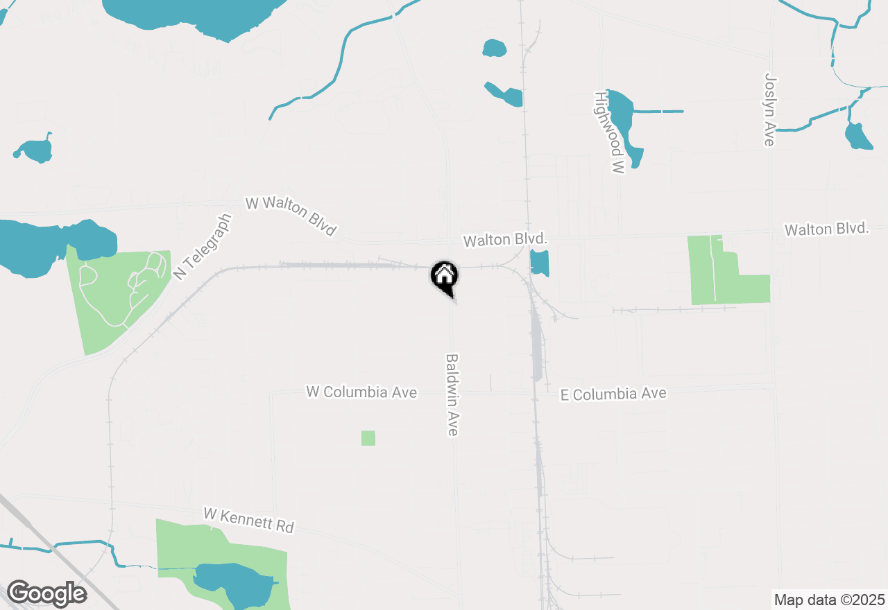 Map of 1345 Baldwin Avenue, Pontiac, MI 48340