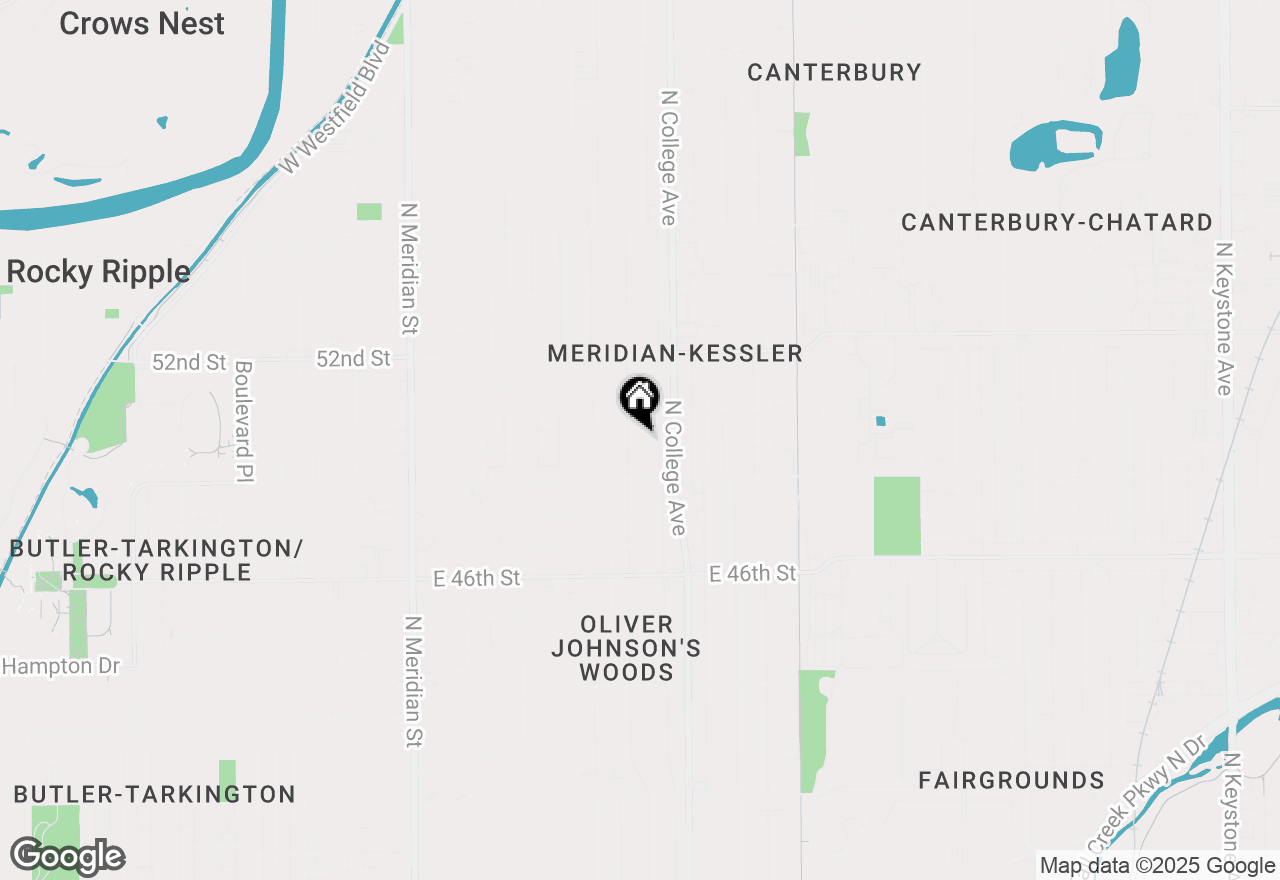 Map of 5002 Broadway Street, Indianapolis, IN 46205