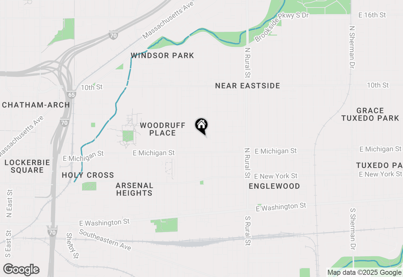 Map of 544 N Beville Avenue, Indianapolis, IN 46201