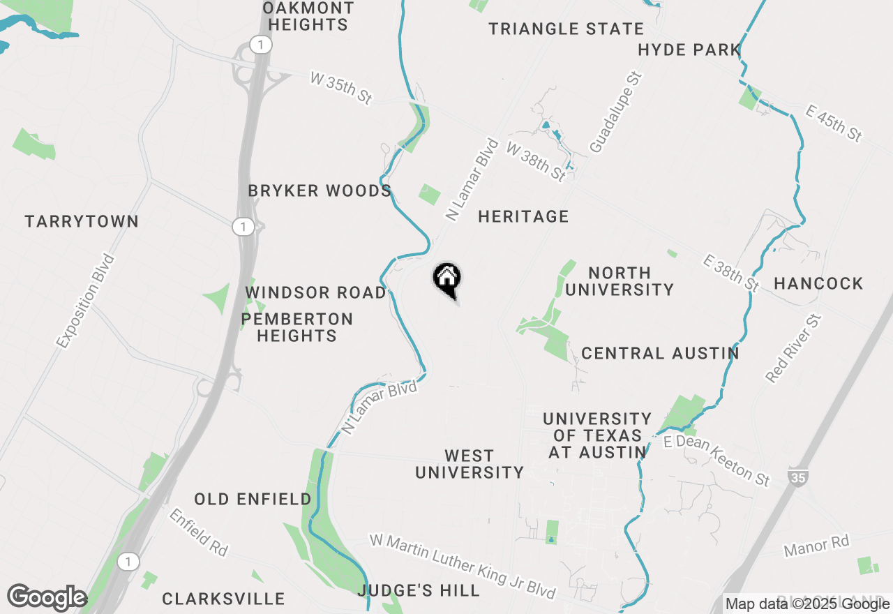 Map of 2834 Pearl St, Austin, TX 78705