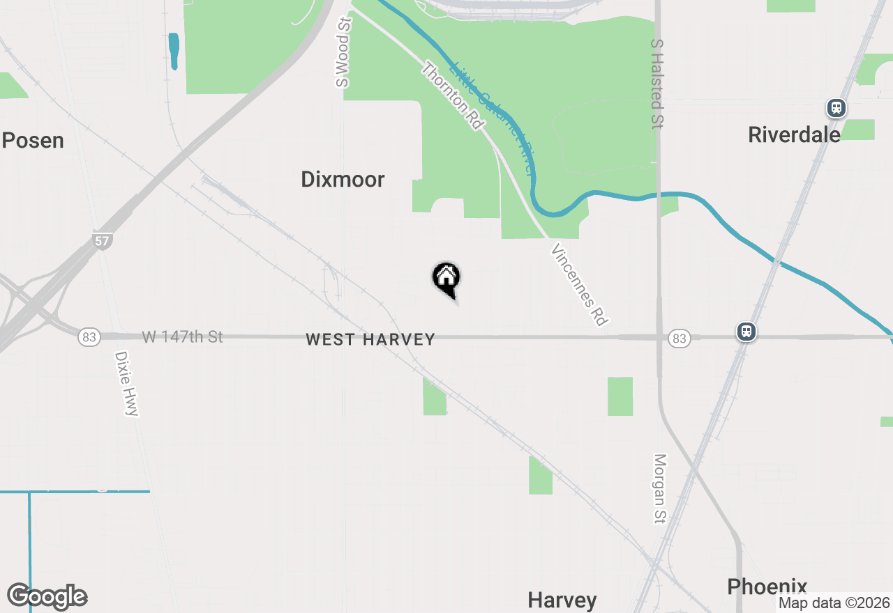 Map of 14609 Justine Street, Harvey, IL 60426
