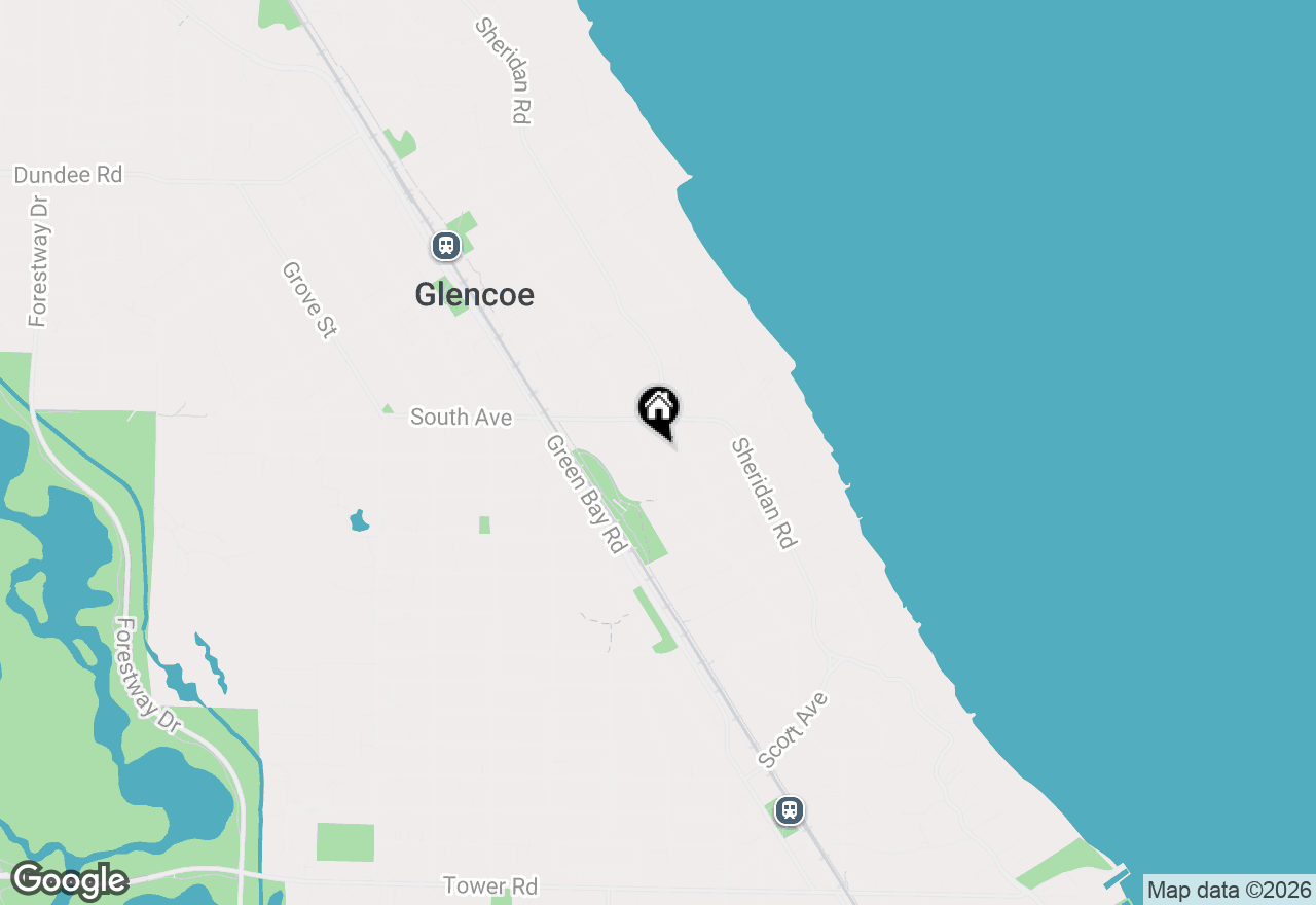 Map of 395 Greenleaf Avenue, Glencoe, IL 60022