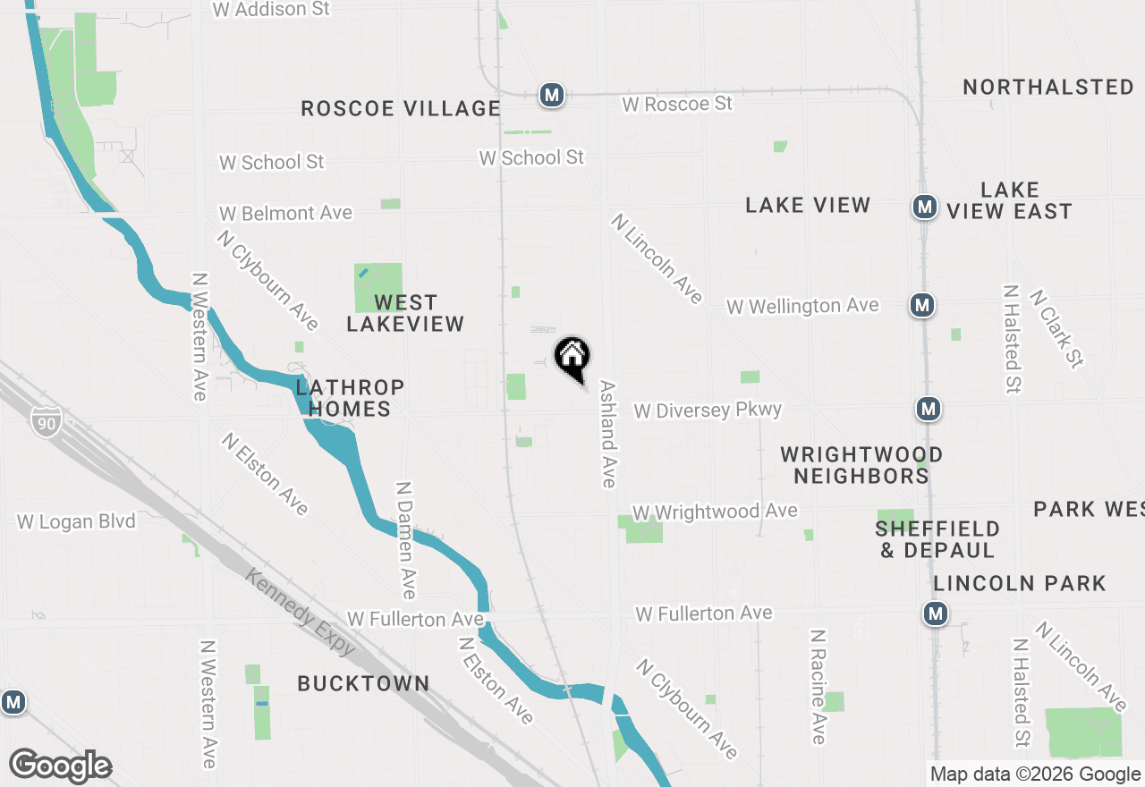 Map of 1645 W Wolfram Street #1, Chicago, IL 60657
