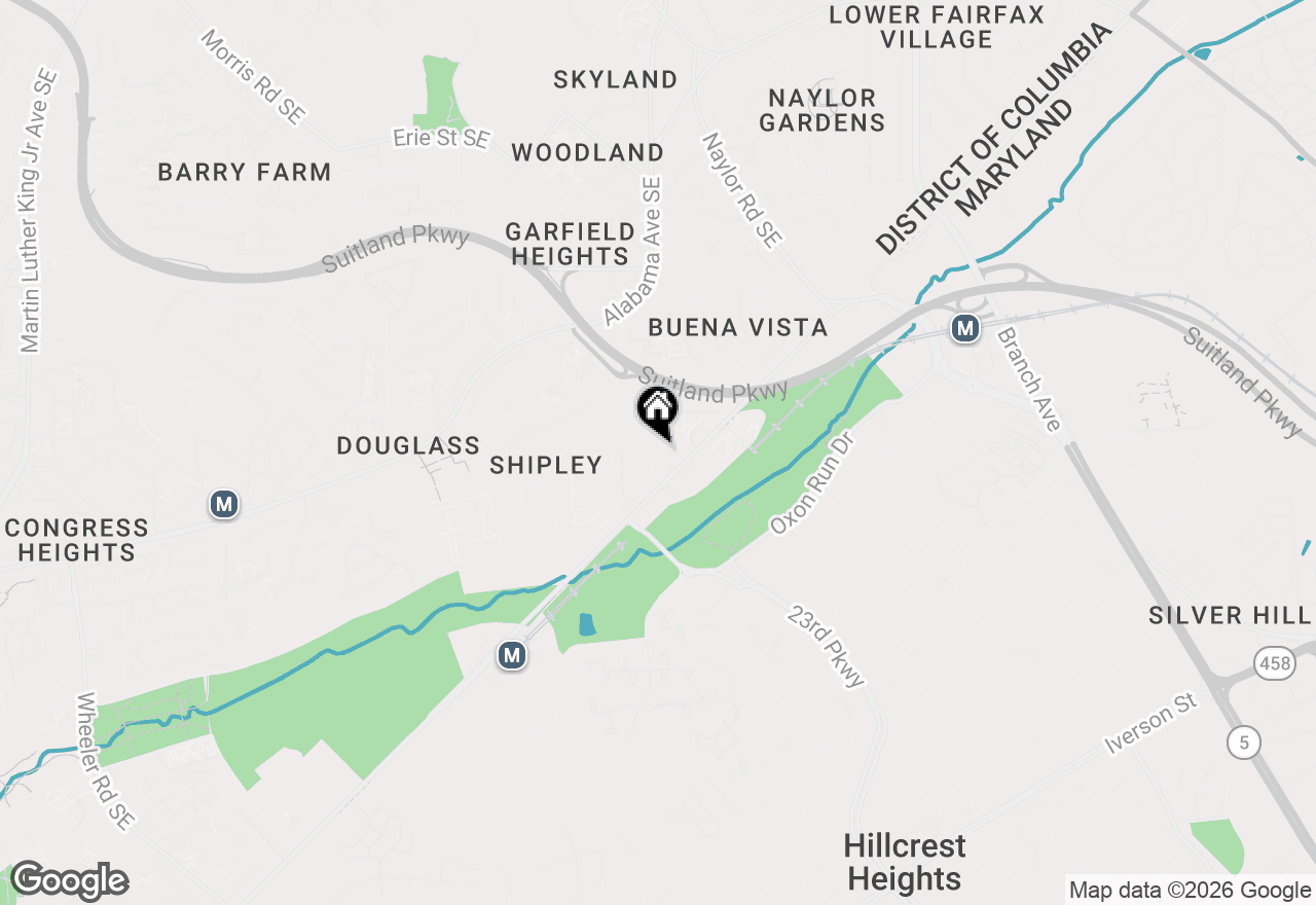 Map of 3433 25th Street Se, Washington, DC 20020