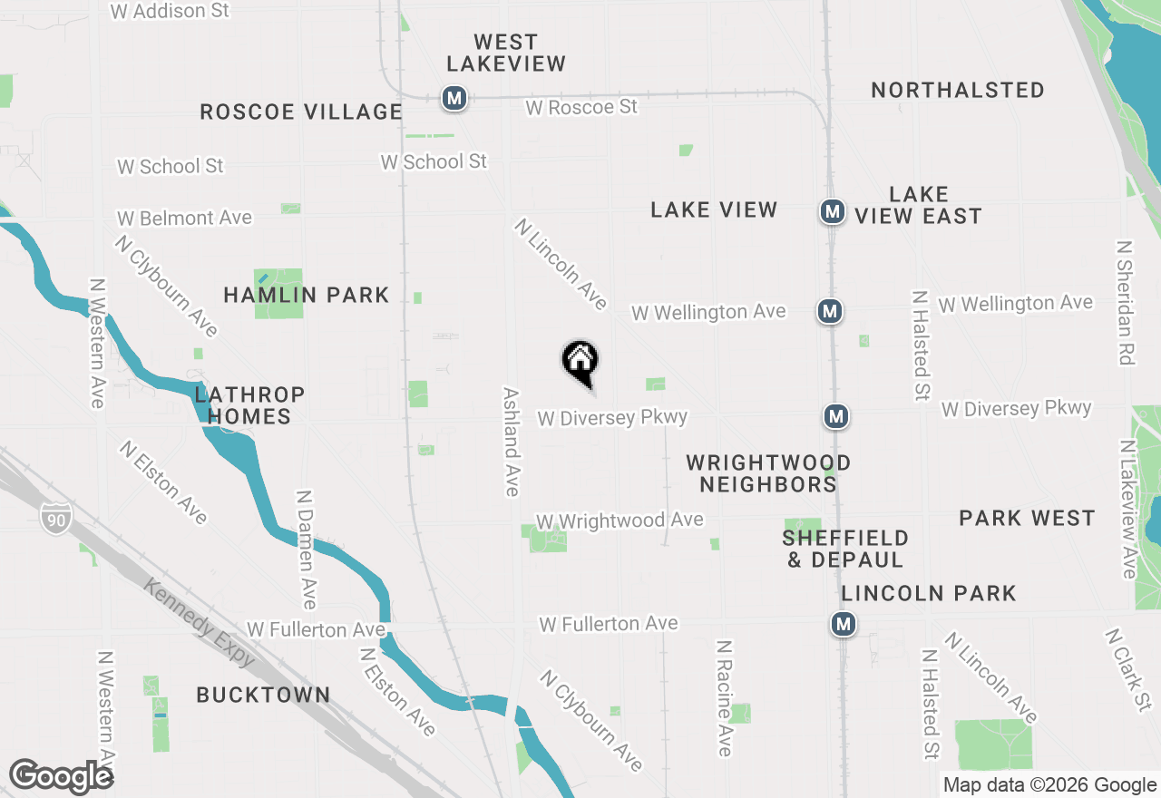 Map of 1441 W Wolfram #GARDEN, Chicago, IL 60657