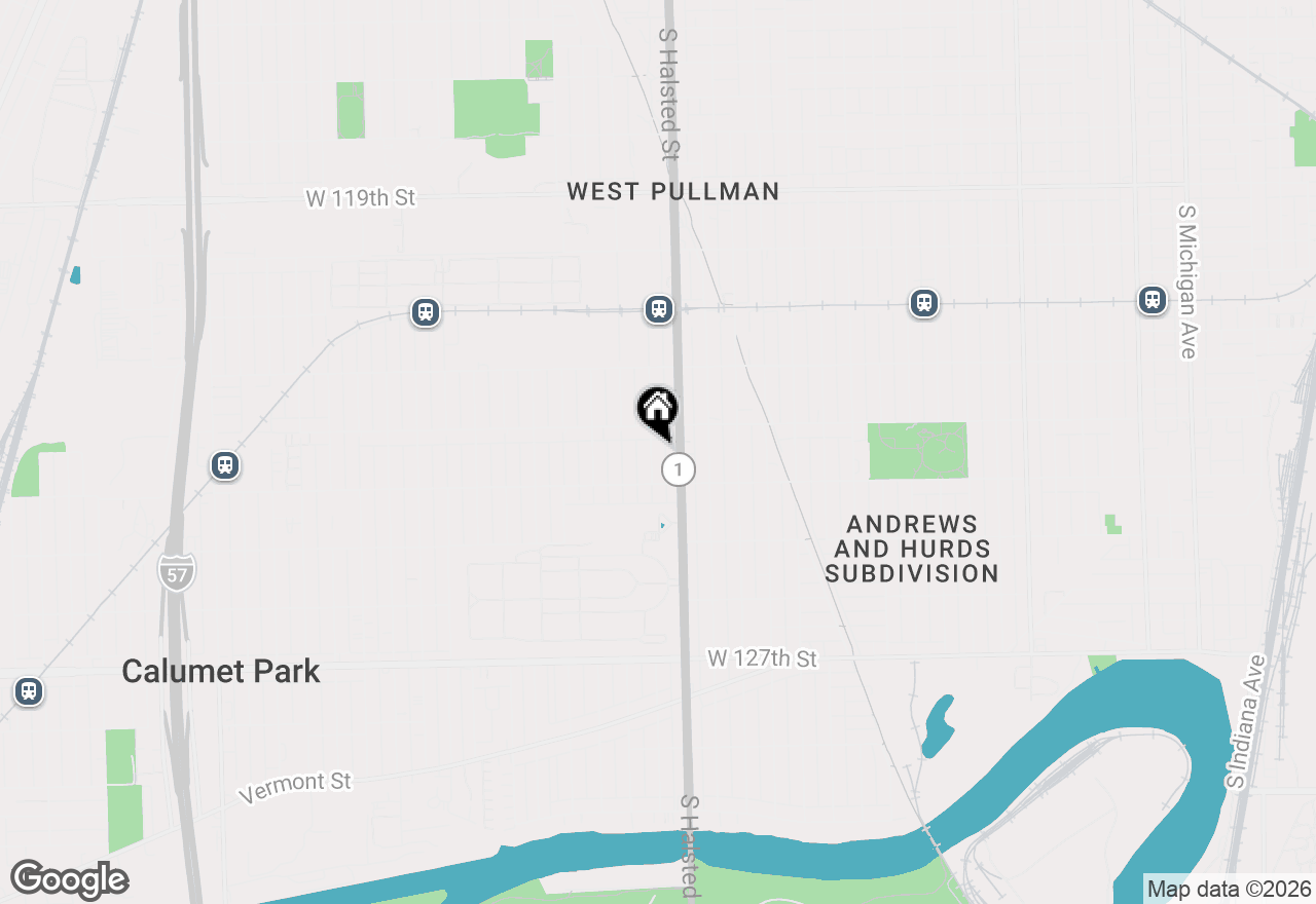Map of 12321 S Green Street, Calumet Park, IL 60827
