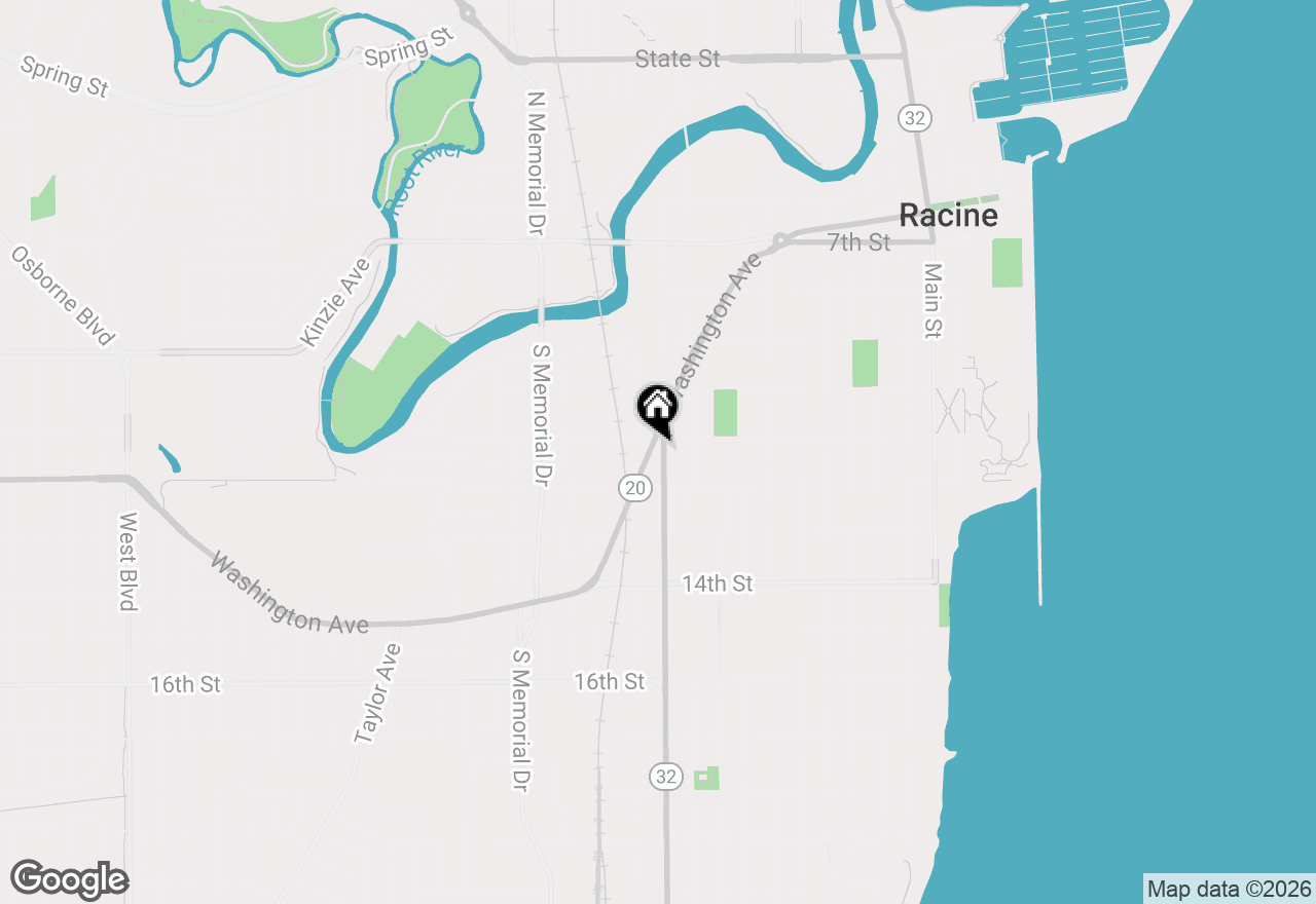 Map of 1111 Washington Ave, Racine, WI 53403