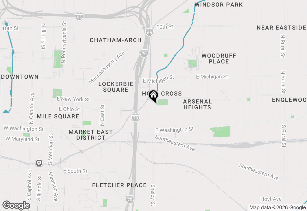 Map of 223 Dickson Street, Indianapolis, IN 46202