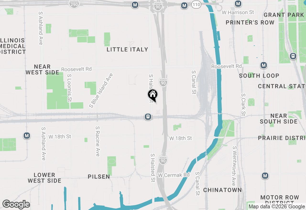Map of 1451 S Halsted Street #3B, Chicago, IL 60607