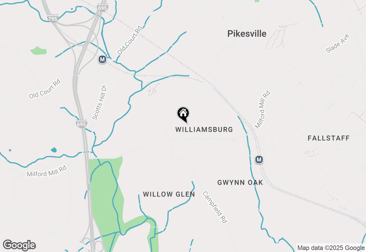 Map of 605 Upland Road, Pikesville, MD 21208