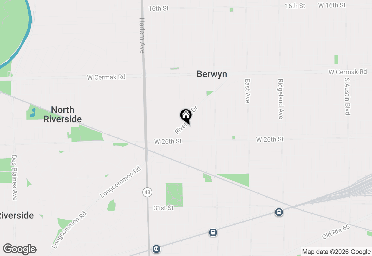 Map of 6952 Riverside Drive, Berwyn, IL 60402