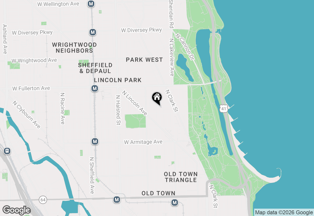 Map of 509 W Grant Place, Chicago, IL 60614
