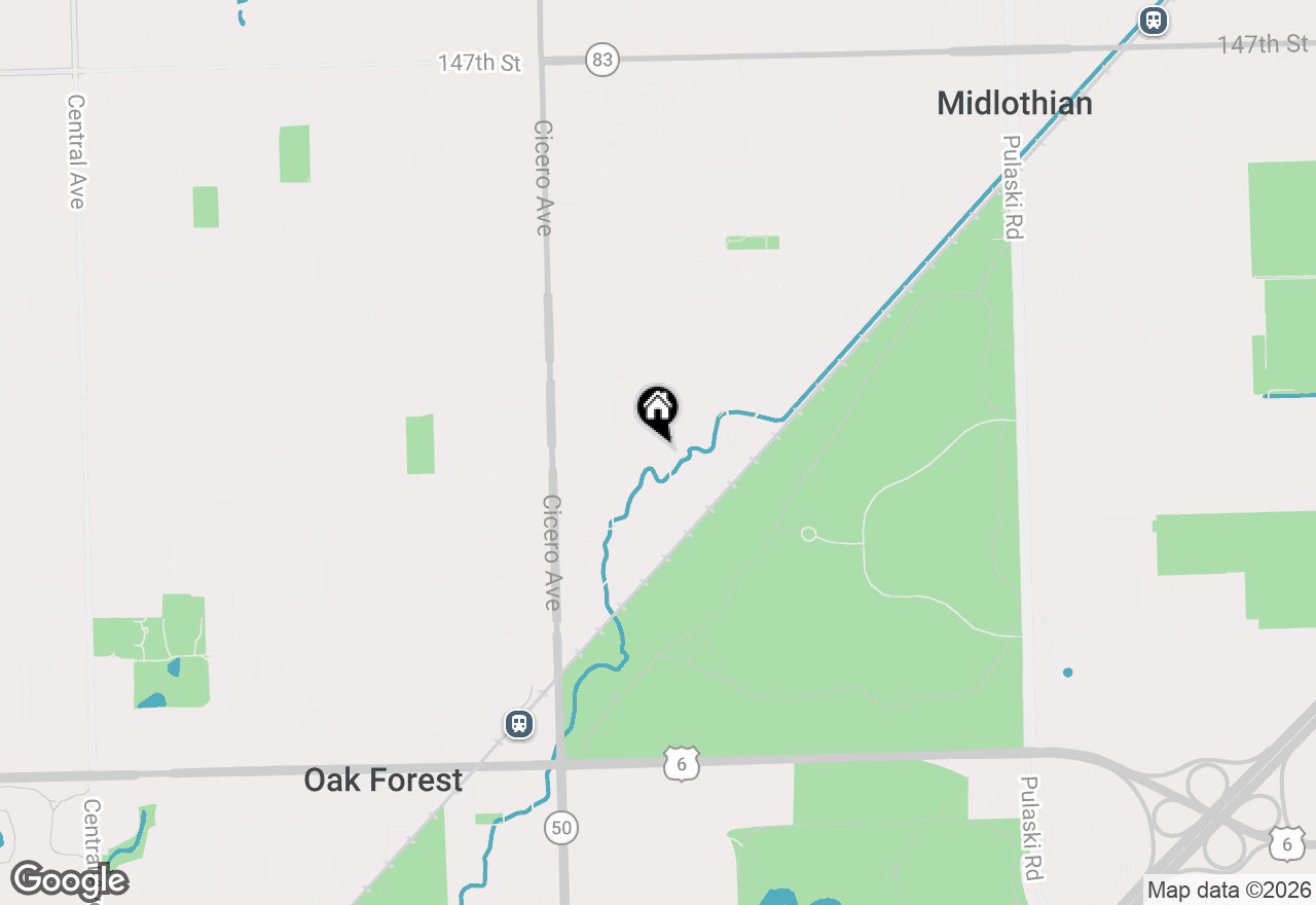 Map of 15332 Kenton Avenue, Oak Forest, IL 60452
