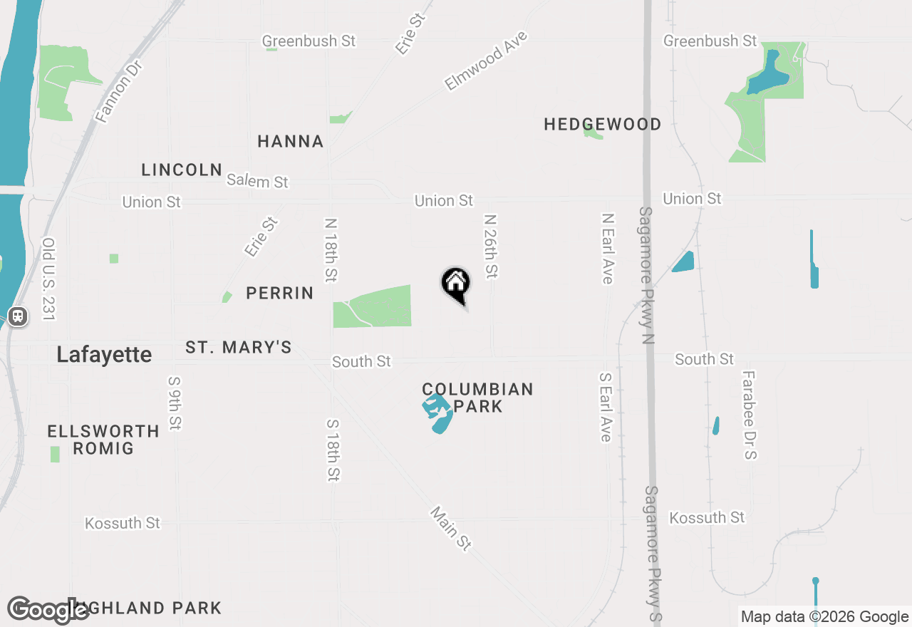 Map of 317 N 24th Street, Lafayette, IN 47904
