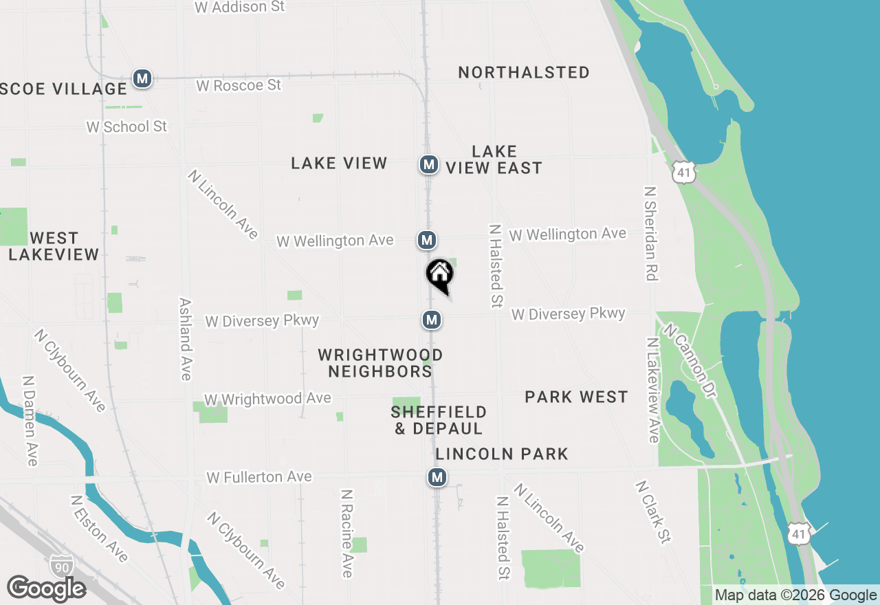 Map of 929 W Wolfram Street #1, Chicago, IL 60657