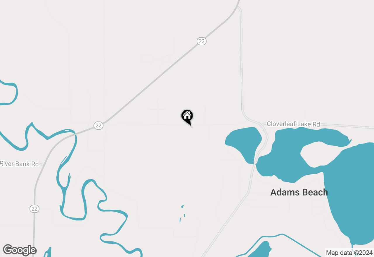 Map of W8859 Cloverleaf Lake Rd, Clintonville, WI 54929