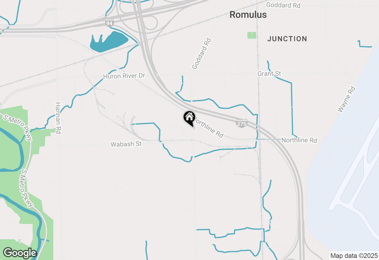 Map of 12750 S Huron River Drive, Romulus, MI 48174