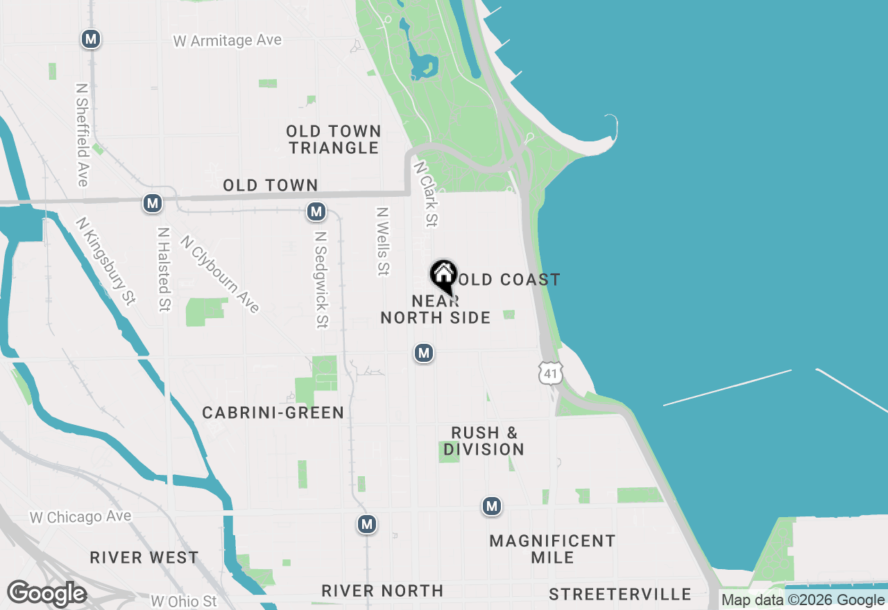 Map of 1307 N Sutton Place, Chicago, IL 60610