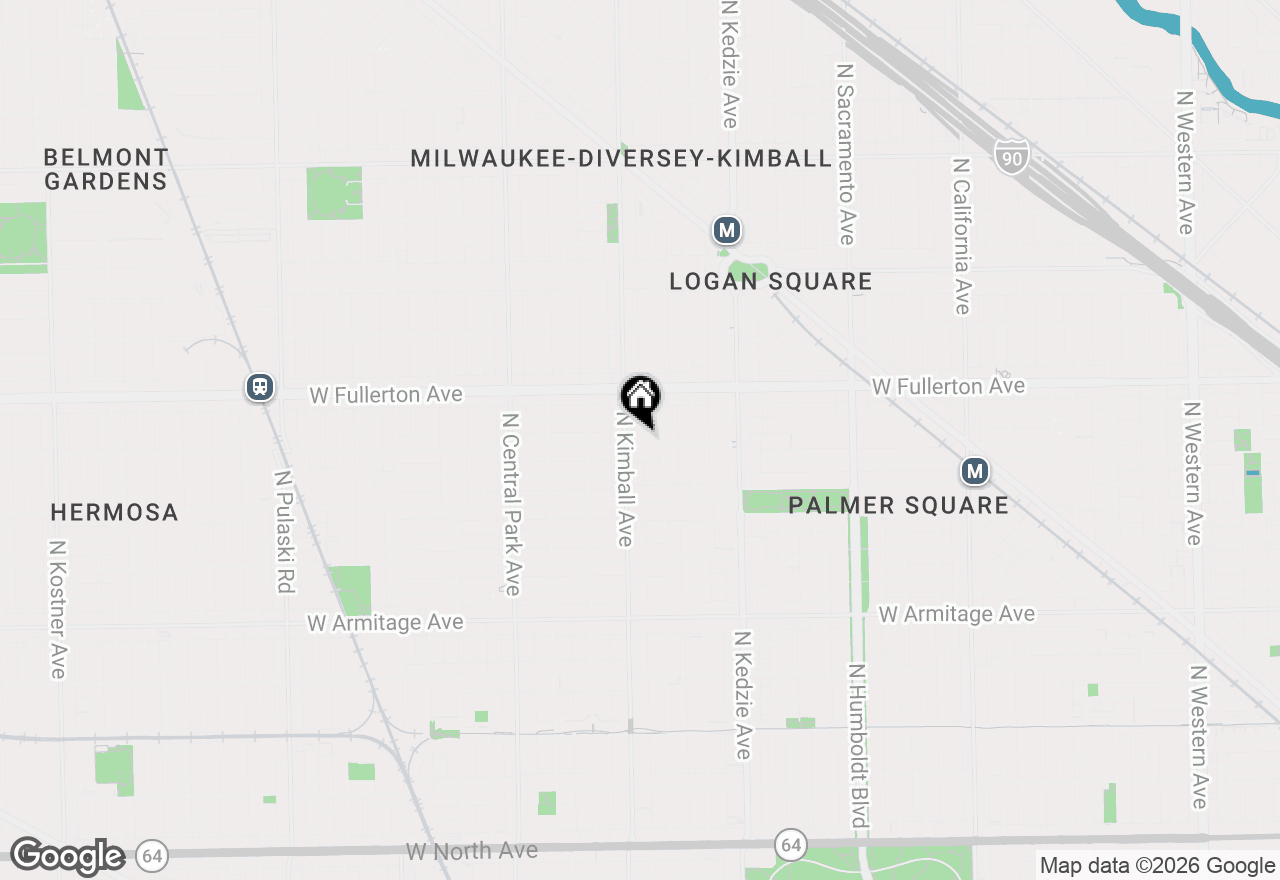Map of 3322 W Belden Avenue, Chicago, IL 60647