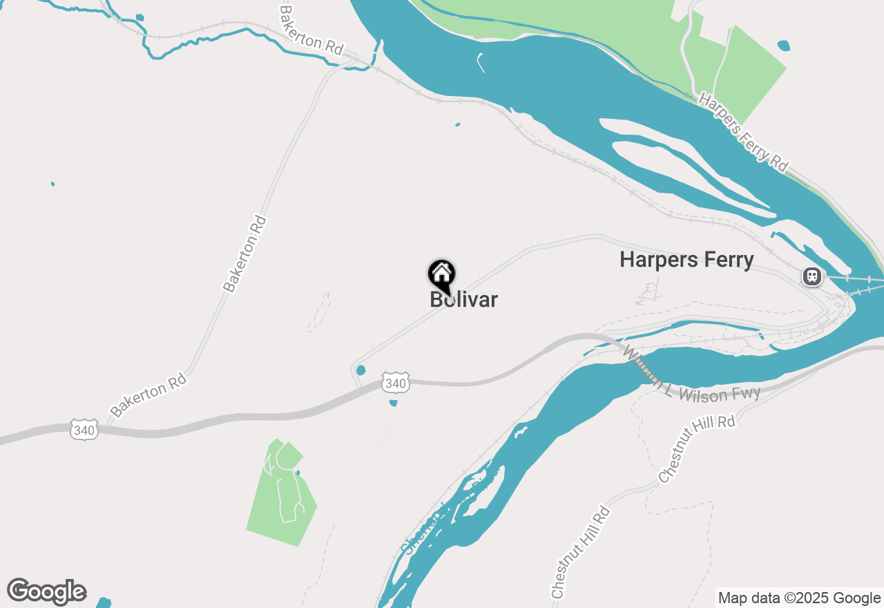 Map of 1580 W Washington Street, Harpers Ferry, WV 25425
