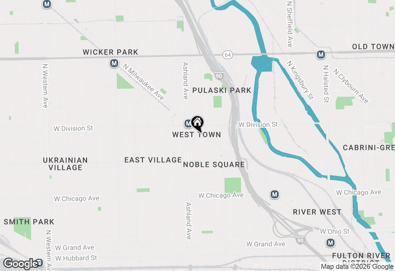 Map of 1521 W Haddon Avenue #2B, Chicago, IL 60642