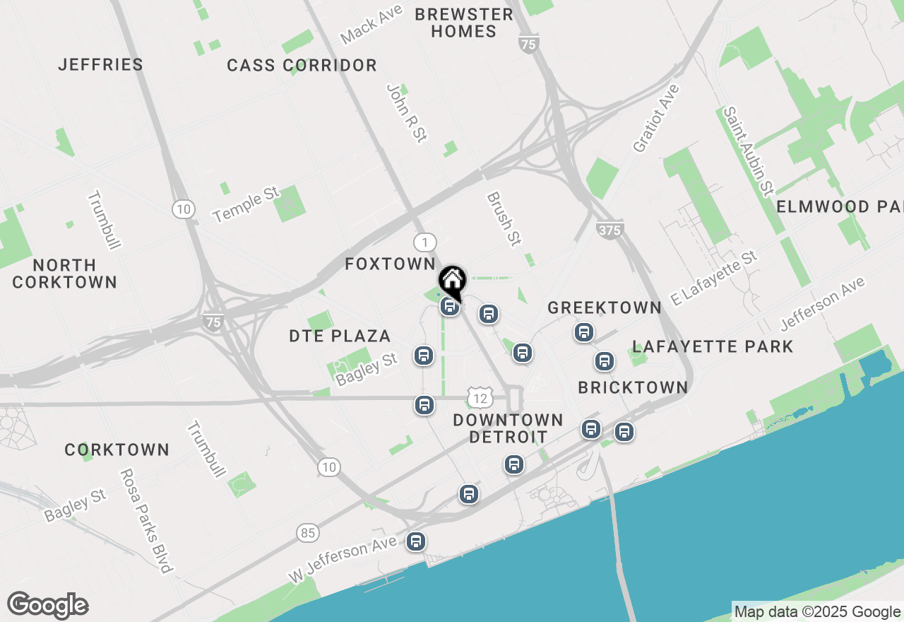 Map of 1 Park Avenue #1214, Detroit, MI 48226