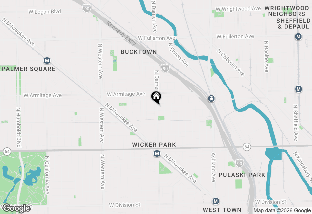 Map of 1872 N Damen Avenue #3S, Chicago, IL 60647