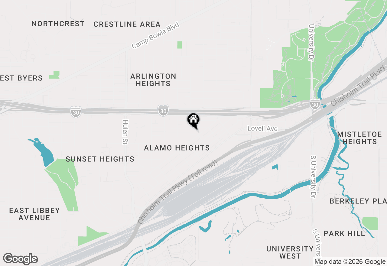 Map of 4014 Curzon Avenue, Fort Worth, TX 76107