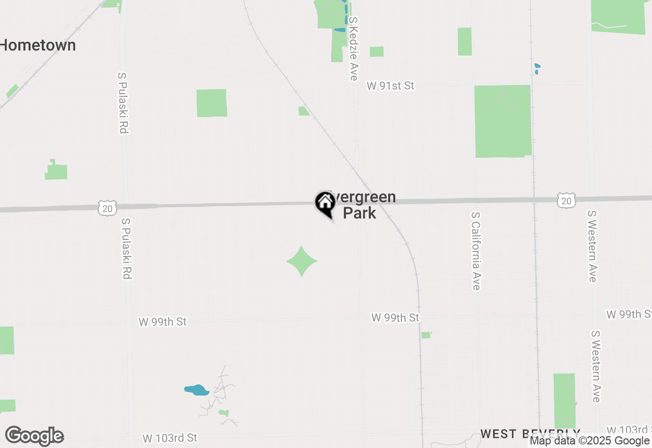 Map of 9546 S Spaulding Avenue, Evergreen Park, IL 60805