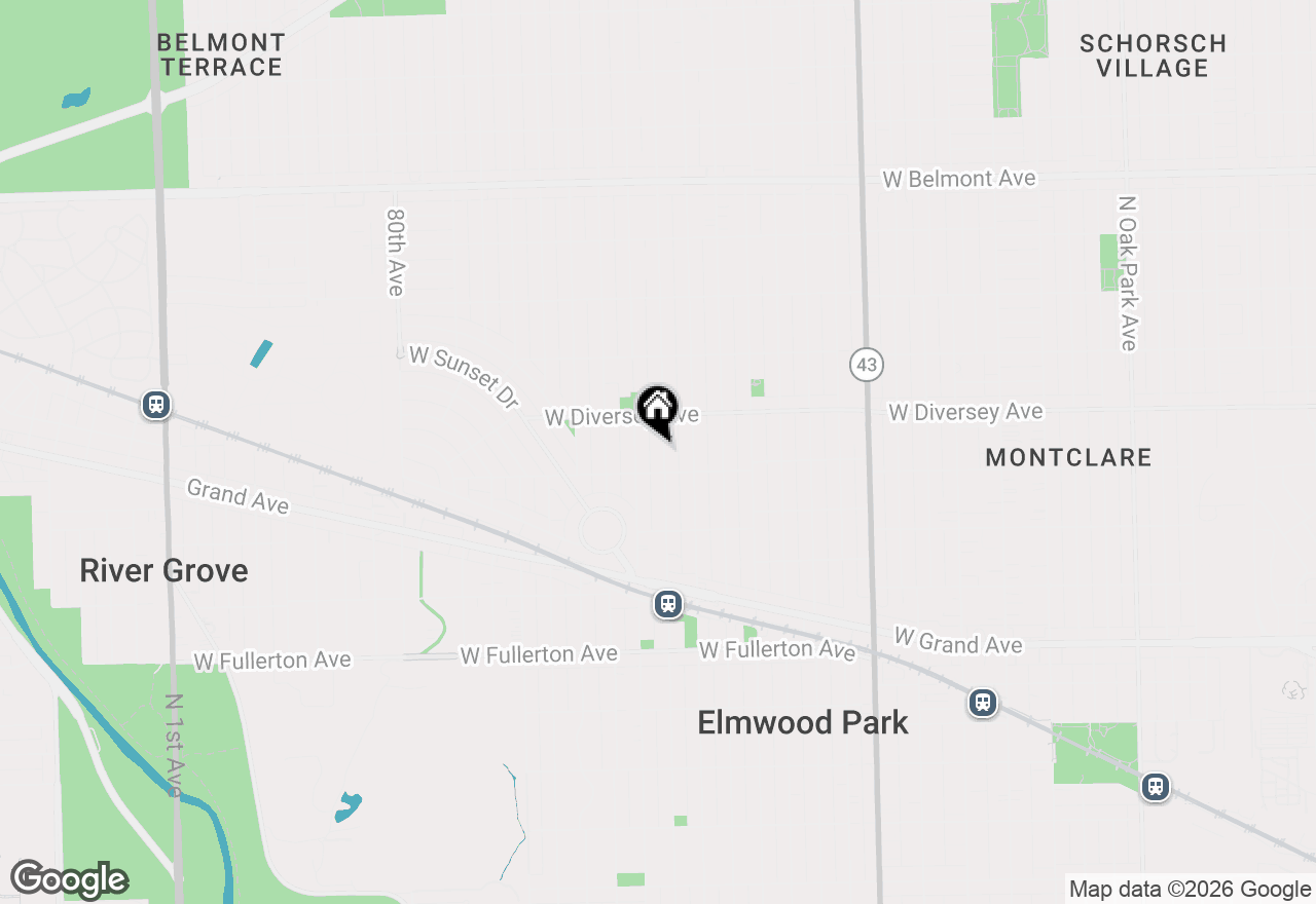 Map of 2716 N 75th Court, Elmwood Park, IL 60707