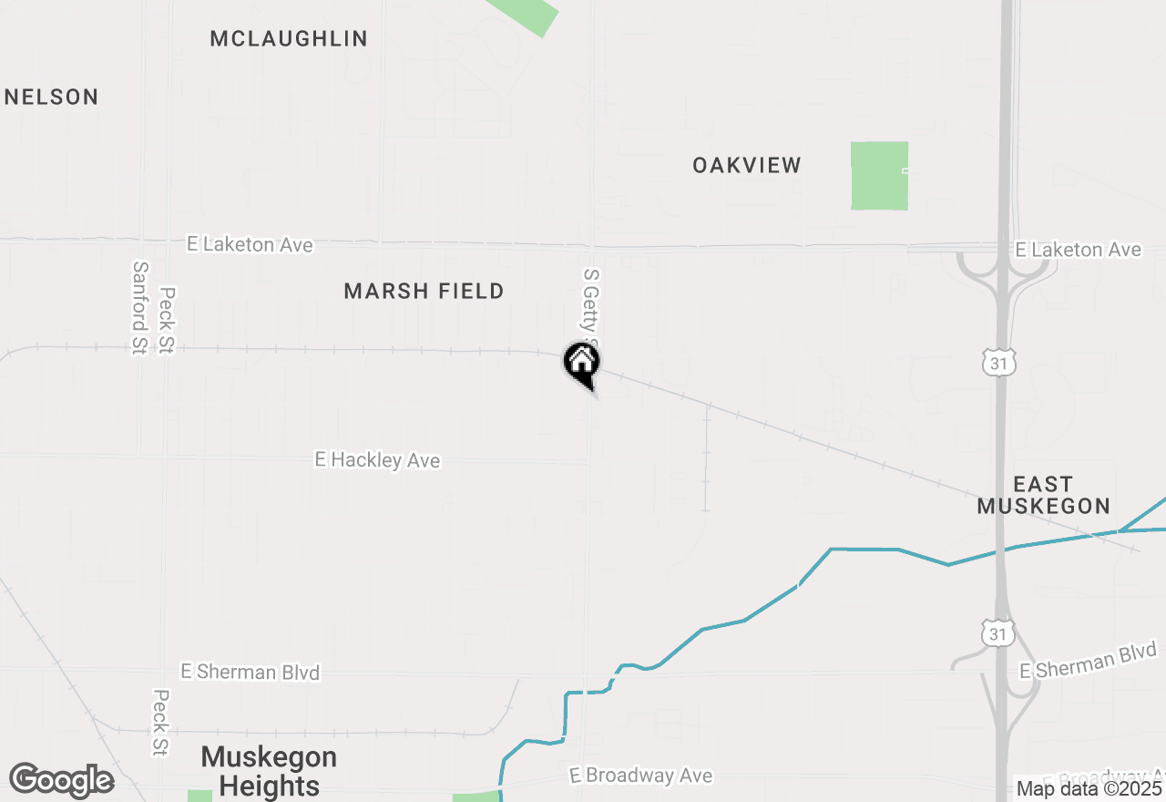 Map of 2045 S Getty Street, Muskegon, MI 49444