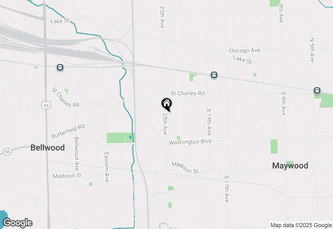 Map of 405 25th Avenue, Bellwood, IL 60104