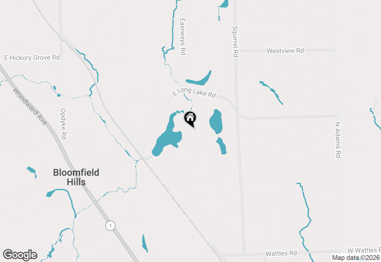 Map of 1935 Hillwood Drive, Bloomfield Hills, MI 48304