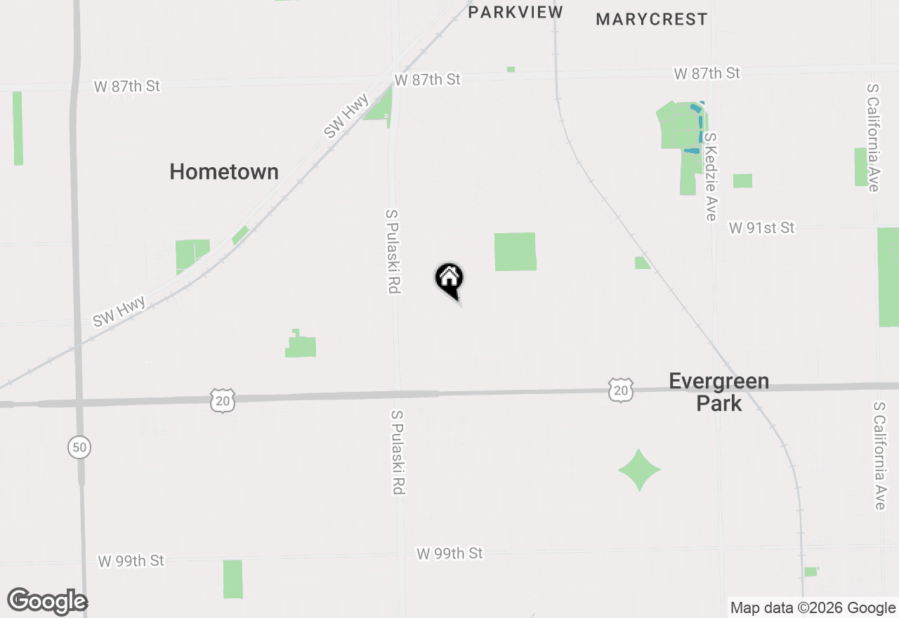 Map of 3850 W 93rd Street, Evergreen Park, IL 60805