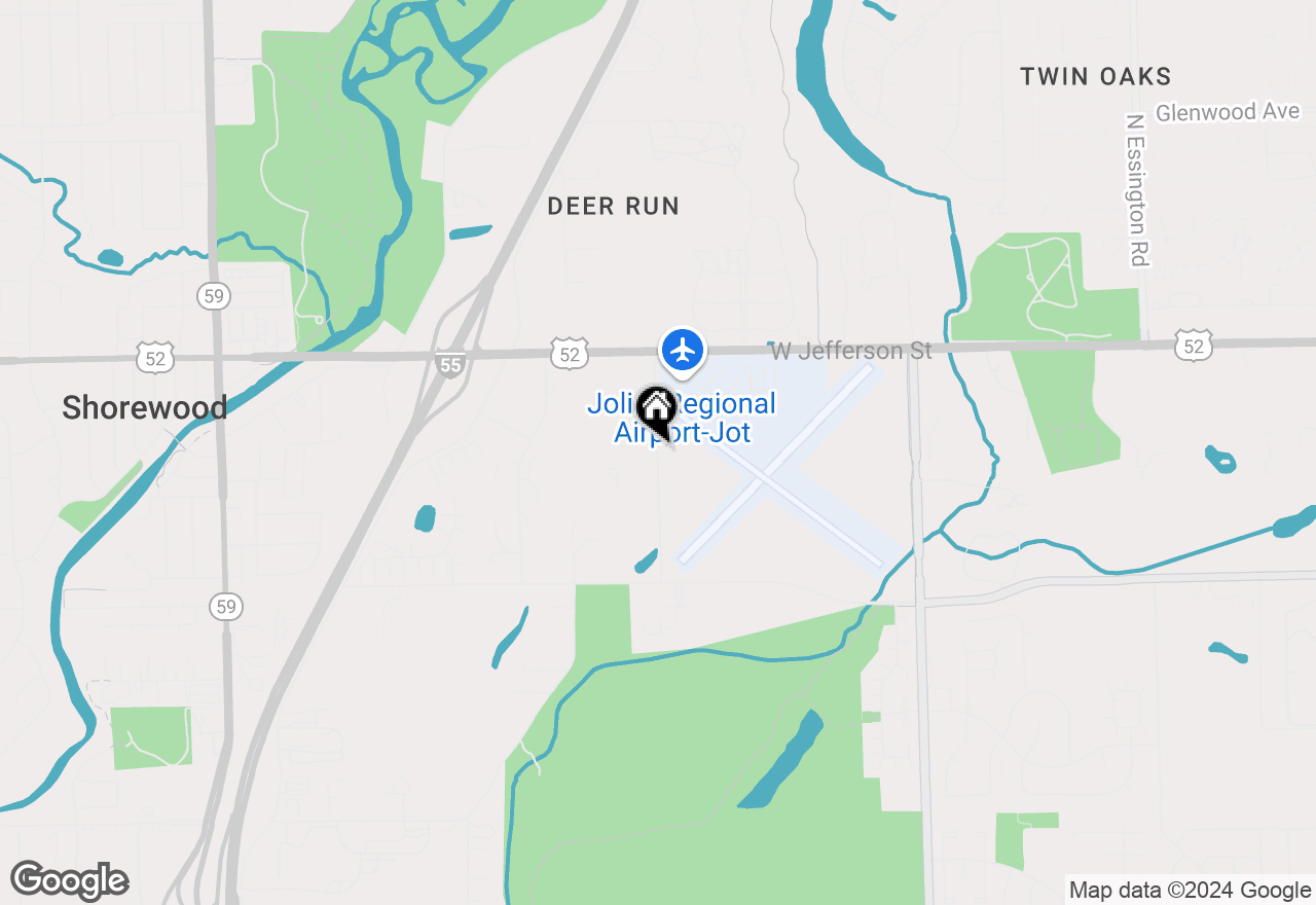 Map of 203 Airport Road, Joliet, IL 60436