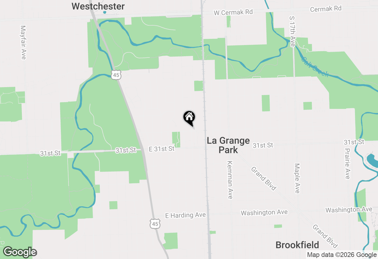 Map of 1202 Homestead Road, La Grange Park, IL 60526