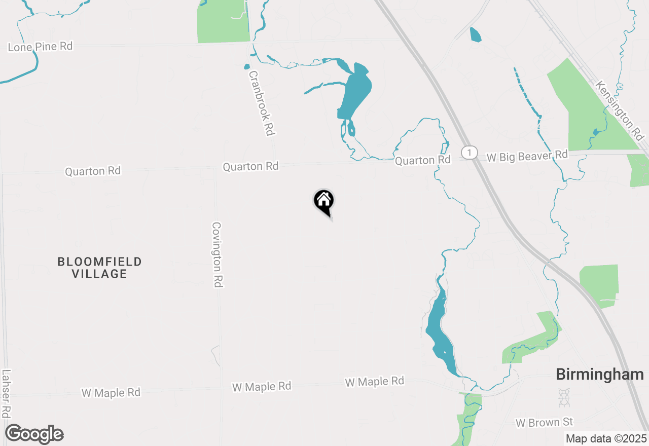 Map of 1215 Brookwood Street, Birmingham, MI 48009