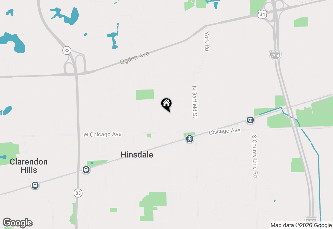 Map of 131 N Grant Street, Hinsdale, IL 60521