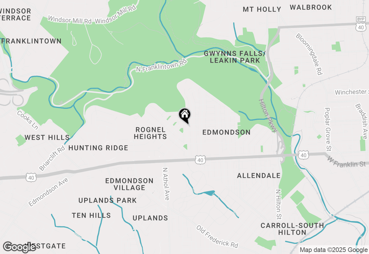 Map of 834 N Woodington Road, Baltimore, MD 21229