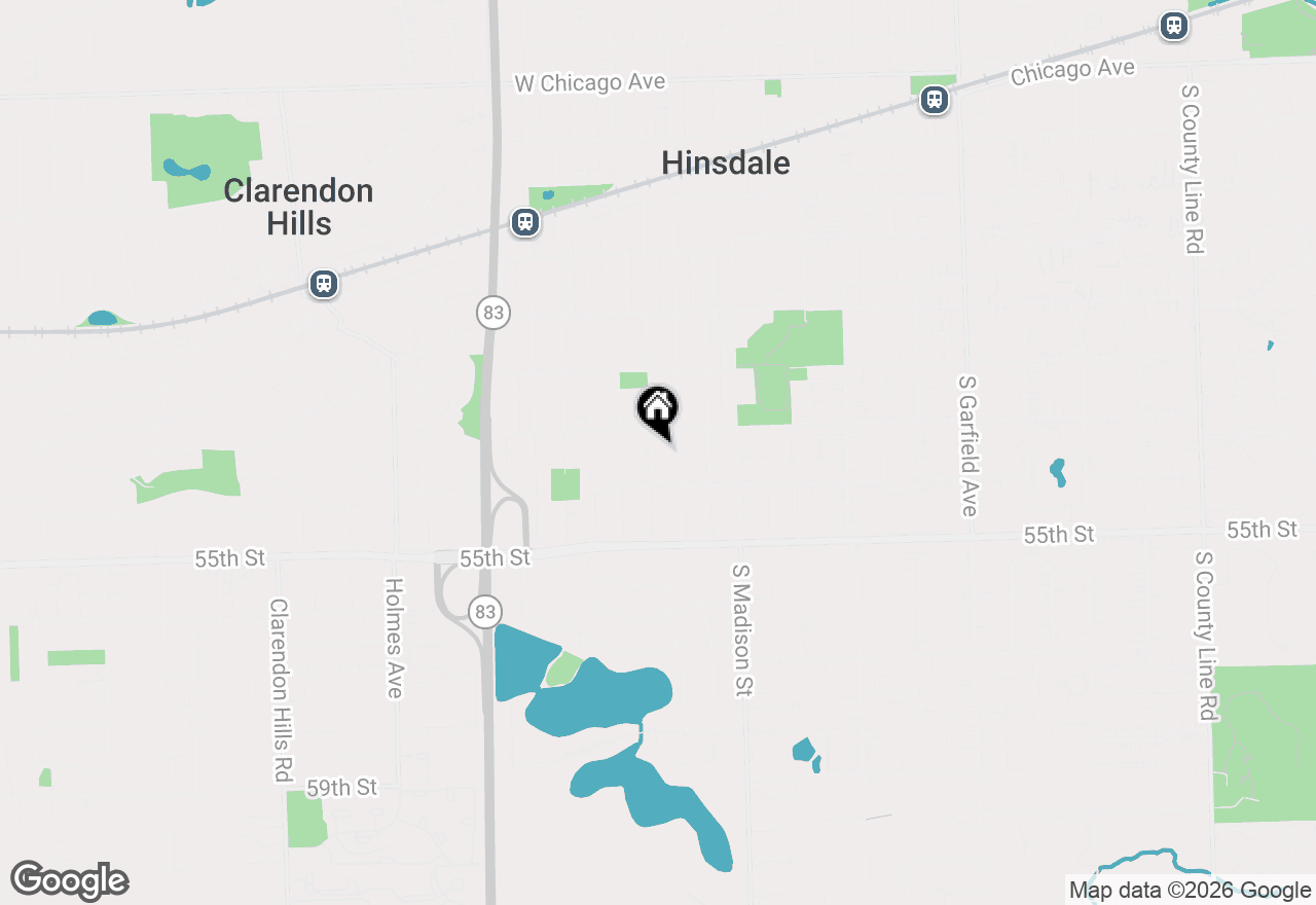 Map of 825 S Bodin Street, Hinsdale, IL 60521