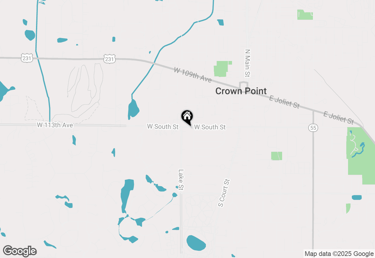 Map of 629 W South Street, Crown Point, IN 46307