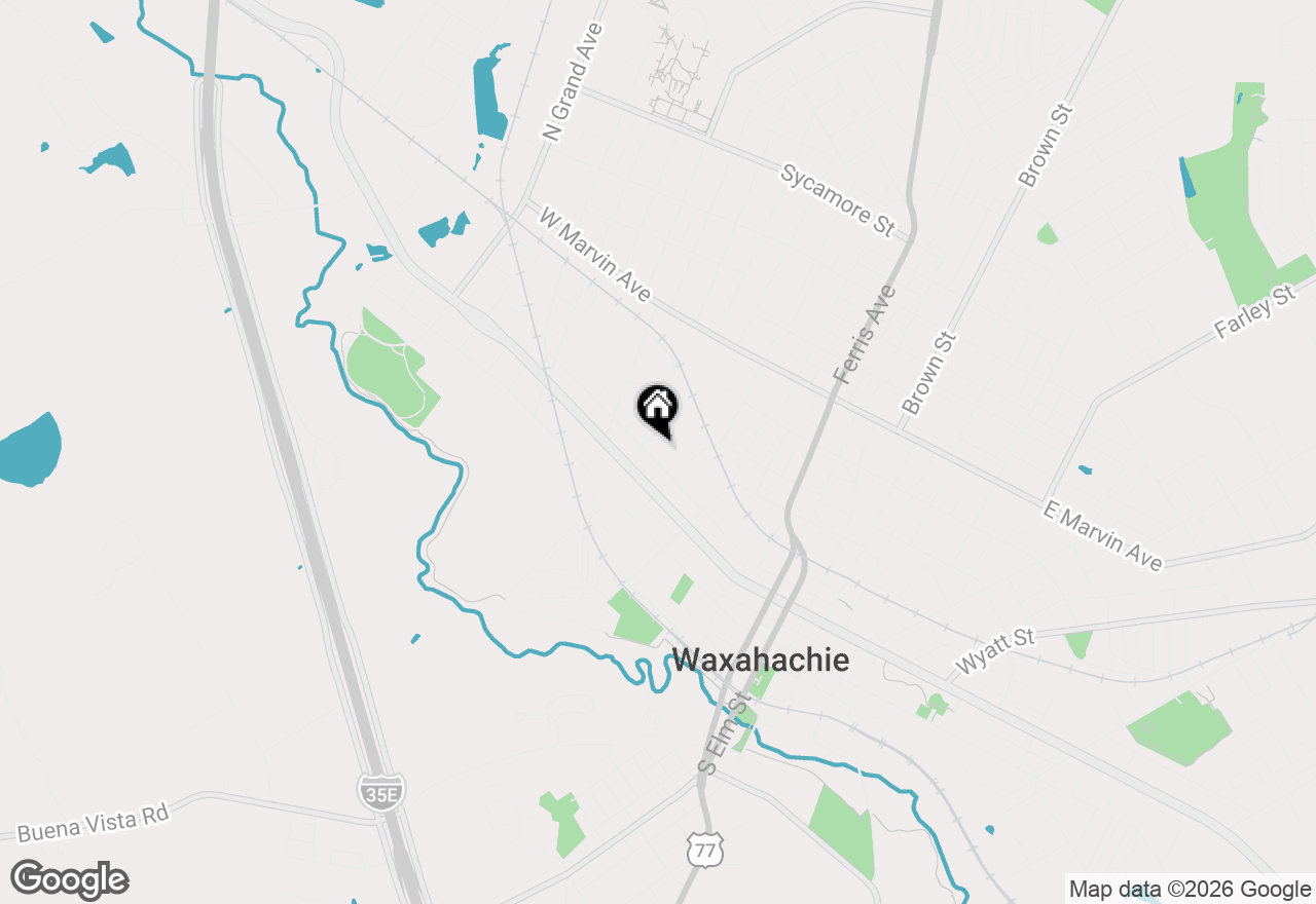 Map of 814 Water Street, Waxahachie, TX 75165