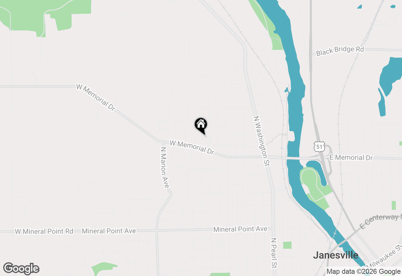 Map of 1125 Church Street, Janesville, WI 53548