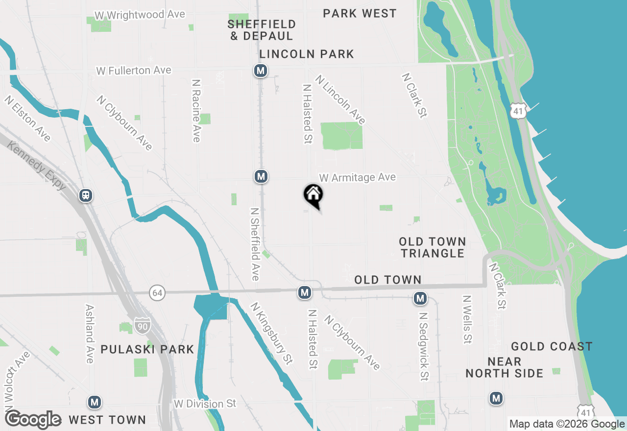 Map of 1867 N Halsted Street #2S, Chicago, IL 60614