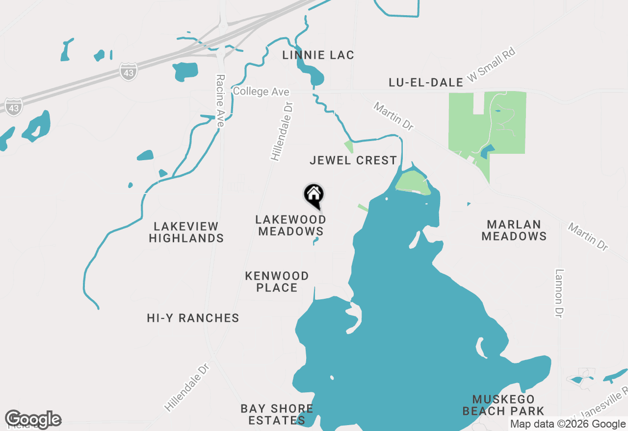 Map of S67W18950 Steeplechase Dr, Muskego, WI 53150