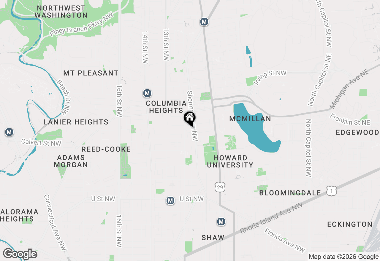 Map of 1020 Fairmont Street Nw #REAR GARAGE 4, Washington, DC 20001