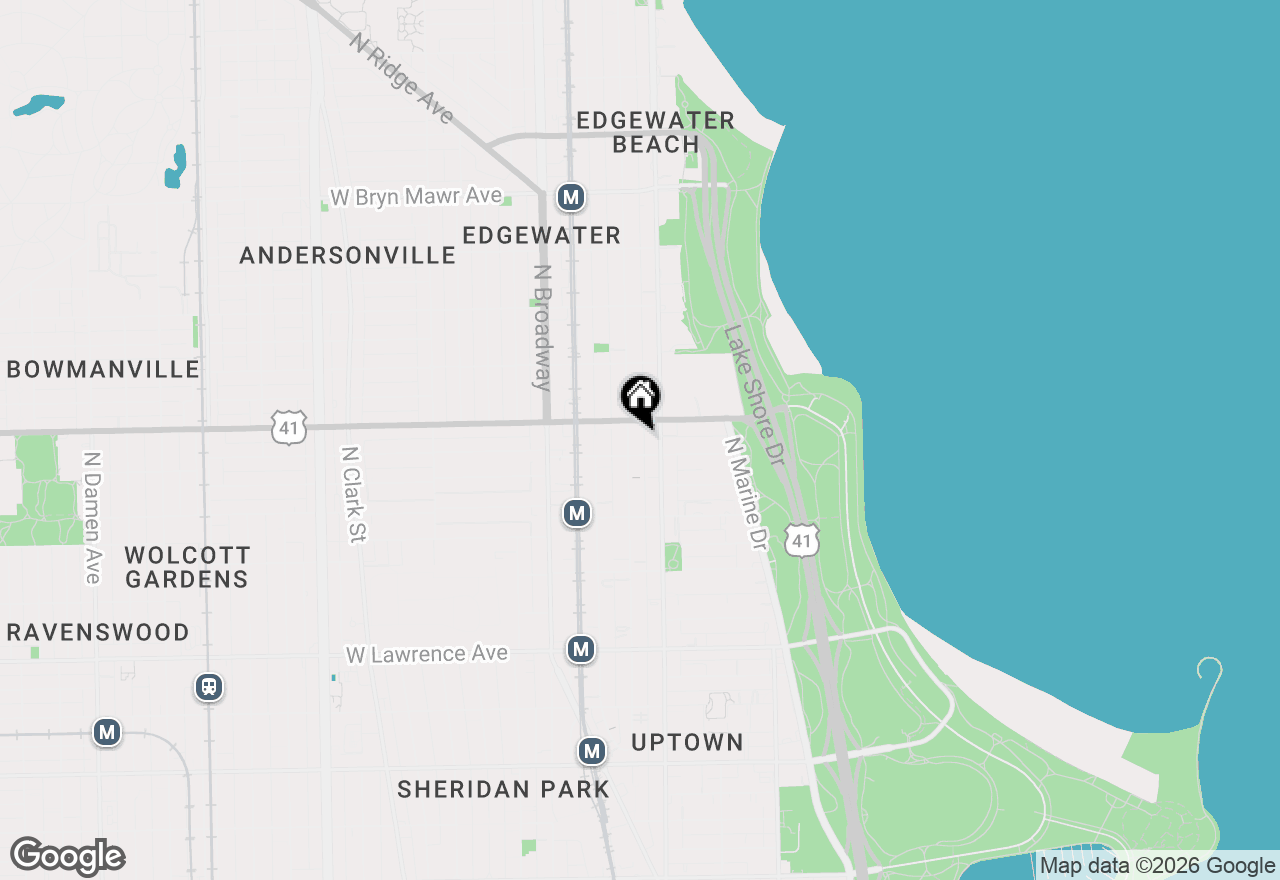 Map of 5115 N Kenmore Avenue #2S, Chicago, IL 60640