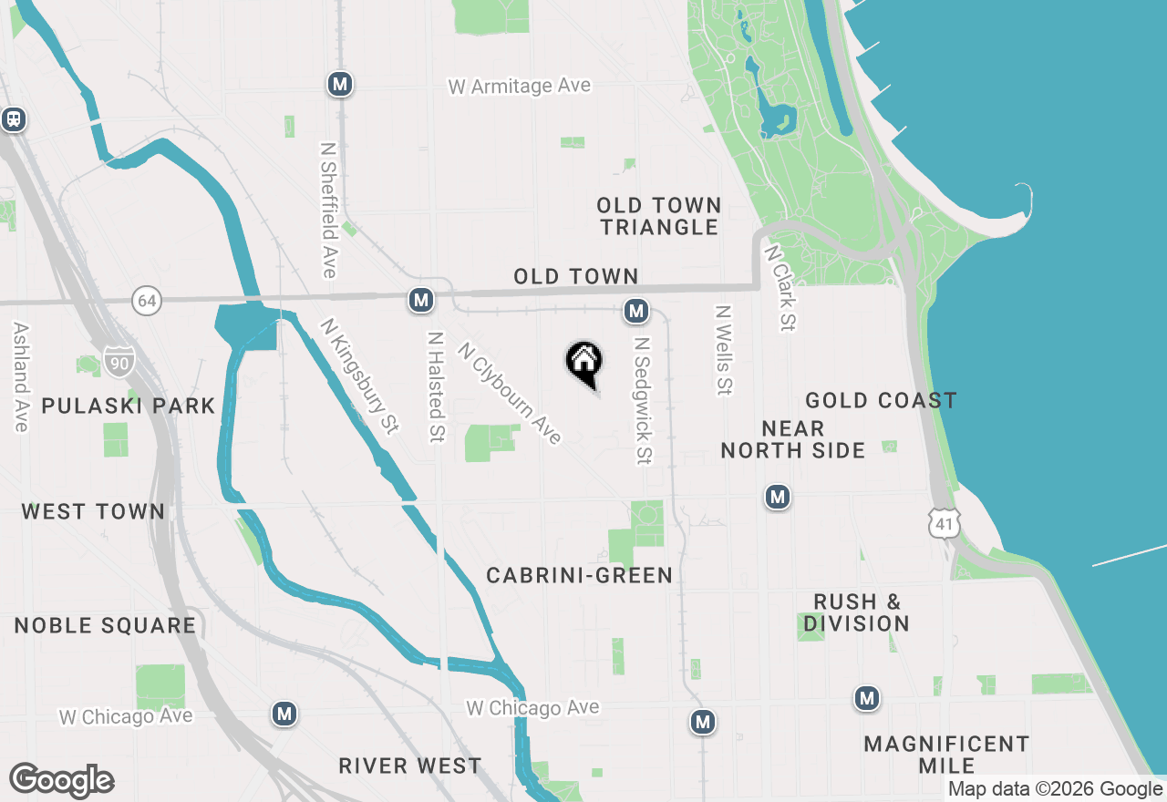 Map of 1350 N Cleveland Avenue #3, Chicago, IL 60610